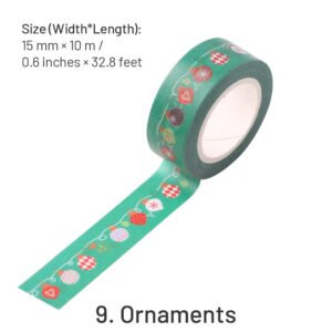 christmas cartoon washi tape ornaments snowflake snowman tree words sku 9