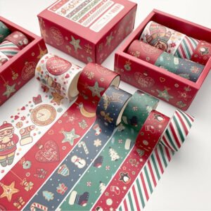 christmas cartoon washi tape set 6 rolls b1