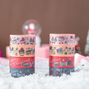 christmas cat and animal washi tape set 4 rolls b8