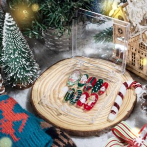 christmas coated paper sticker tree snowman ribbon reindeer santa claus candy b7