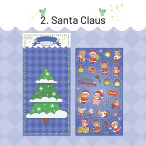 christmas coated paper sticker tree snowman ribbon reindeer santa claus candy sku 2