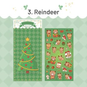 christmas coated paper sticker tree snowman ribbon reindeer santa claus candy sku 3