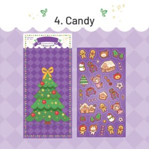 christmas coated paper sticker tree snowman ribbon reindeer santa claus candy sku 4