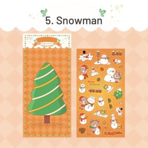 christmas coated paper sticker tree snowman ribbon reindeer santa claus candy sku 5