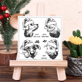 Christmas Dog and Cat B Rubber Stamps