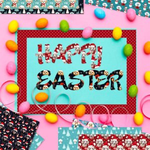 christmas dog decorative scrapbook paper b2