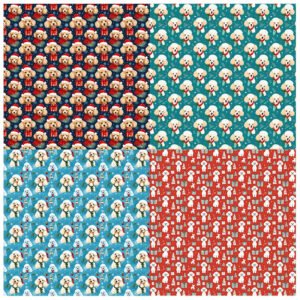 christmas dog decorative scrapbook paper c2