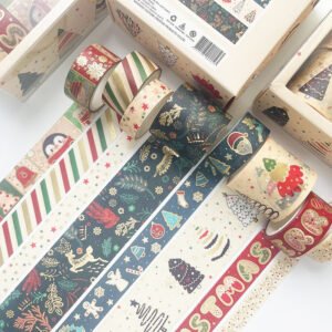 christmas foil gold washi tape set b2