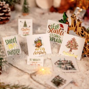 christmas foil stamped stickers greetings labels cartoons words b