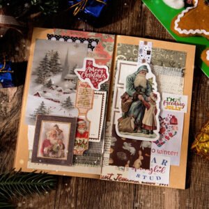 christmas foil stamped stickers greetings labels cartoons words b2