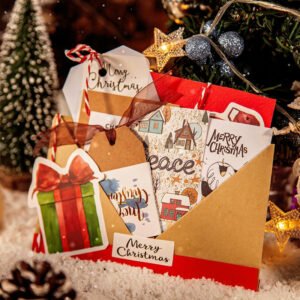 christmas foil stamped stickers greetings labels cartoons words b3