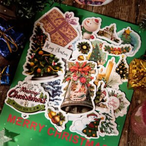 christmas foil stamped stickers greetings labels cartoons words c