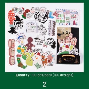 christmas foil stamped stickers greetings labels cartoons words sku 2