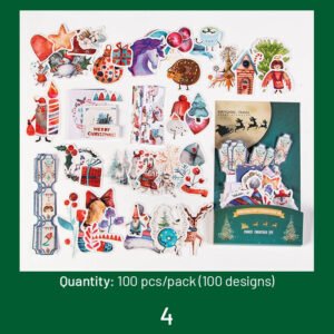 christmas foil stamped stickers greetings labels cartoons words sku 4