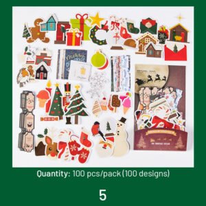 christmas foil stamped stickers greetings labels cartoons words sku 5
