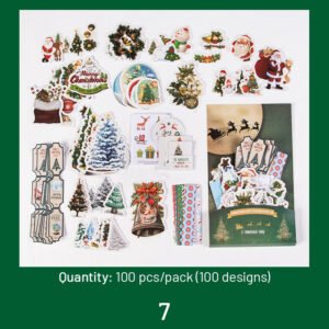 christmas foil stamped stickers greetings labels cartoons words sku 7