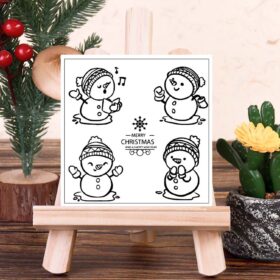 Christmas Four Snowmen Rubber Stamps