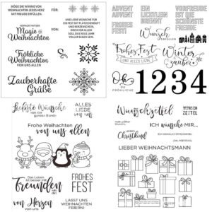 Christmas German Greetings Clear Silicone Stamps