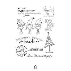 christmas german greetings silicone stamps sku 8