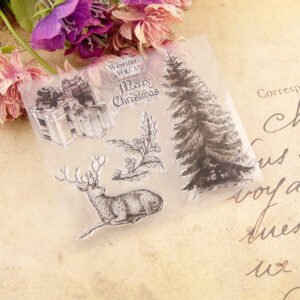 christmas gifts trees and reindeer silicone stamps b2
