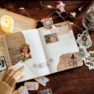 christmas gold foil coated paper stickers labels stamps wreaths dinner party desserts angels b2