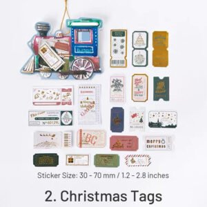 christmas gold foil coated paper stickers labels stamps wreaths dinner party desserts angels sku 2