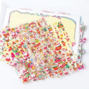 christmas gold foil die cut sticker set of 10 sheets b1
