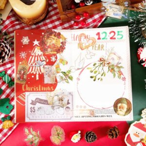 christmas gold foil pet sticker pack birds letters santa claus plants food b3