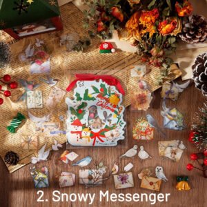 christmas gold foil pet sticker pack birds letters santa claus plants food sku 2