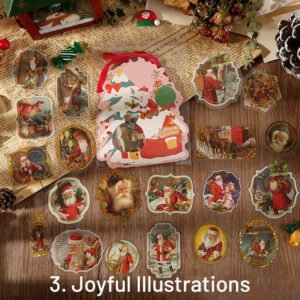christmas gold foil pet sticker pack birds letters santa claus plants food sku 3