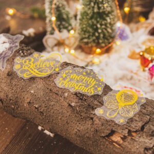 christmas gold foil pet stickers reindeer food gifts tree b1
