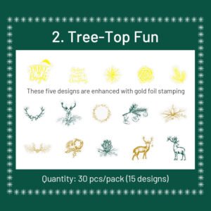 christmas gold foil pet stickers reindeer food gifts tree sku 2