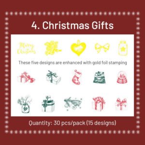 christmas gold foil pet stickers reindeer food gifts tree sku 4
