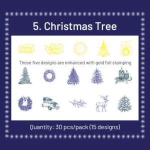 christmas gold foil pet stickers reindeer food gifts tree sku 5