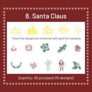 christmas gold foil pet stickers reindeer food gifts tree sku 8