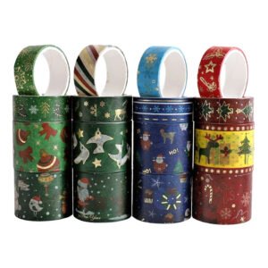 christmas gold foil tape set 16 rolls b1