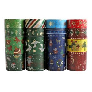 christmas gold foil tape set 16 rolls b3