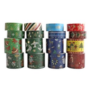 christmas gold foil tape set 16 rolls b4