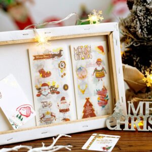 Christmas Gold Foil Washi Sticker Sheets - Trees, Santa Claus