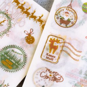 christmas gold foil washi sticker sheets trees santa claus c