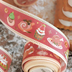 Christmas Gold Foil Washi Tape - Snowflake, Dinner Party, Flags, Tree christmas gold foil washi tape snowflake dinner party flags tree c