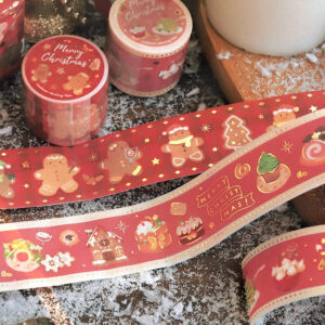 Christmas Gold Foil Washi Tape - Snowflake, Dinner Party, Flags, Tree christmas gold foil washi tape snowflake dinner party flags tree c2
