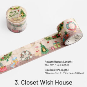 Christmas Gold Foil Washi Tape - Snowflake, Dinner Party, Flags, Tree christmas gold foil washi tape snowflake dinner party flags tree sku 3