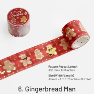 Christmas Gold Foil Washi Tape - Snowflake, Dinner Party, Flags, Tree christmas gold foil washi tape snowflake dinner party flags tree sku 6