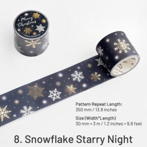 Christmas Gold Foil Washi Tape - Snowflake, Dinner Party, Flags, Tree christmas gold foil washi tape snowflake dinner party flags tree sku 8