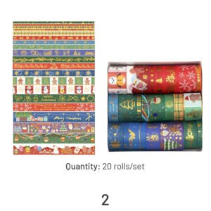 christmas hot stamping gold washi tape set 20 rolls sku 2