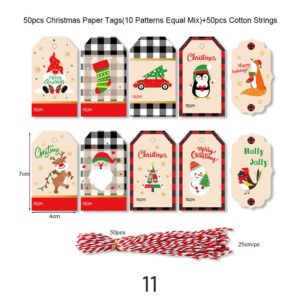 christmas kraft hang tags sku 11