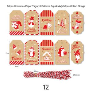 christmas kraft hang tags sku 12