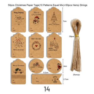 christmas kraft hang tags sku 14