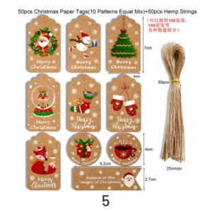 christmas kraft hang tags sku 5